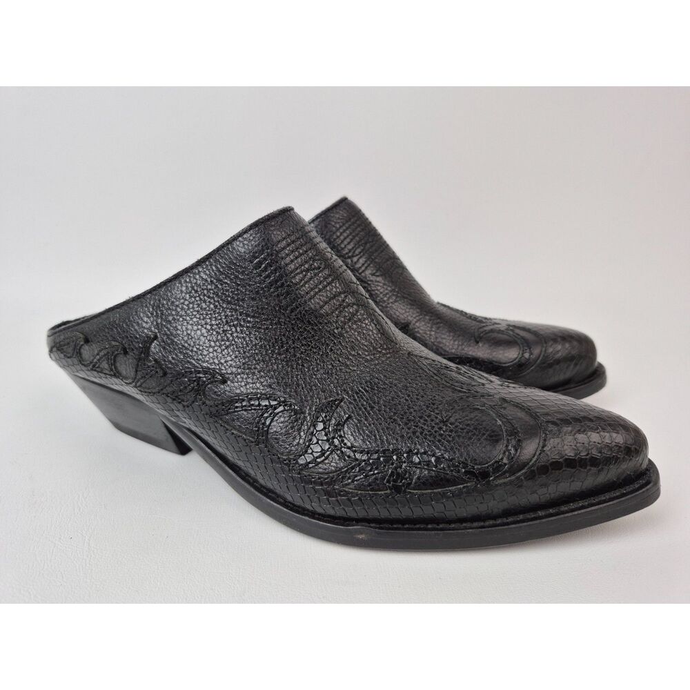 Golden Goose Women's Santiago Western Black Mule Slip On Booties Size 38